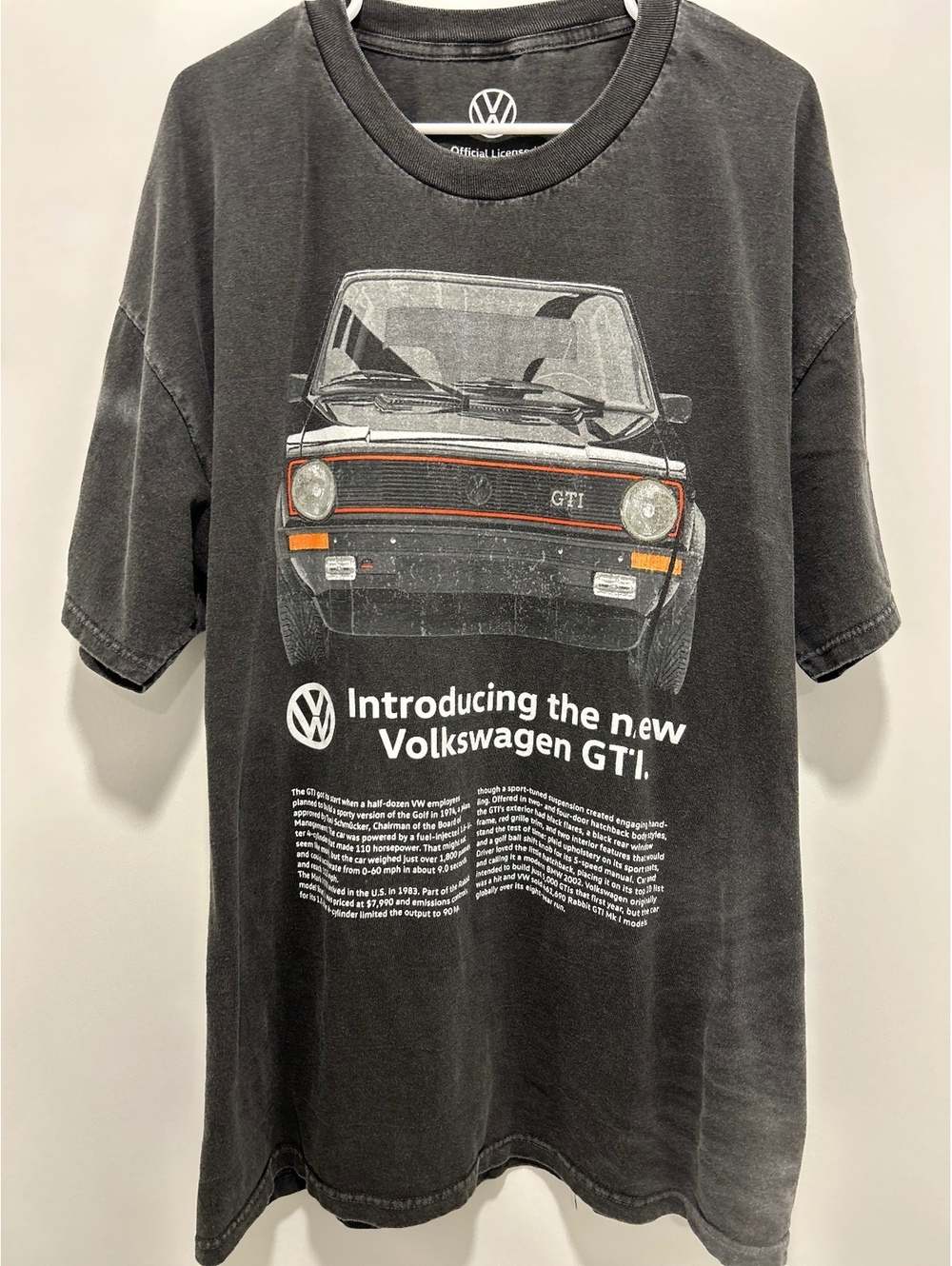 Volkswagen GTI Vintage Graphic T-Shirt 2XL Black Cotton